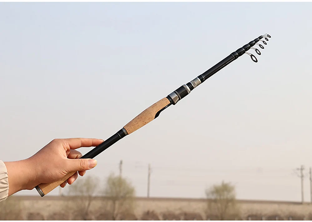 Experimente la emoción de la pesca con esta caña versátil de alta calidad