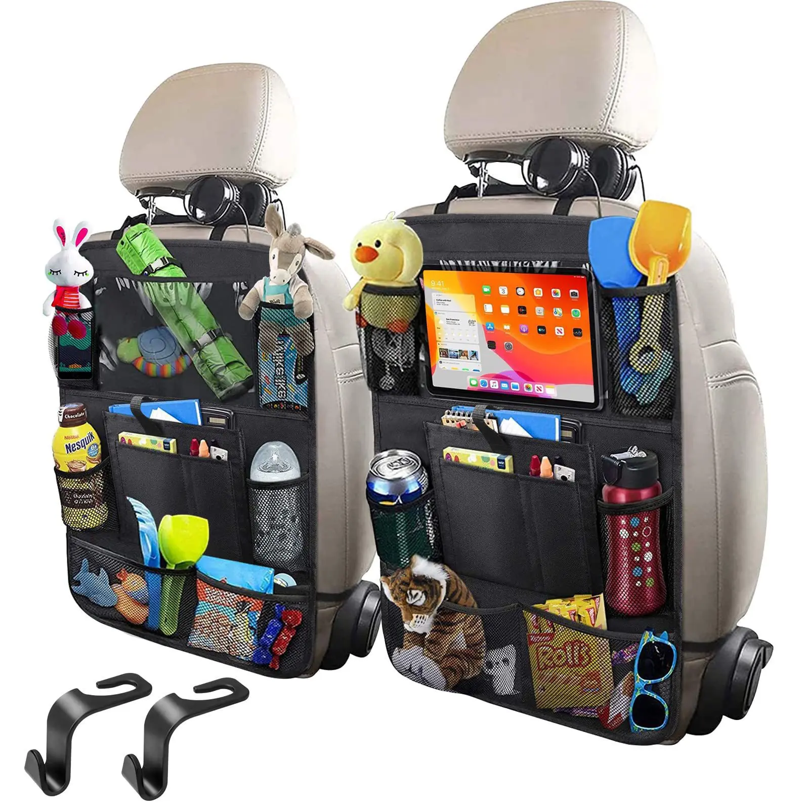 Organizador de asiento del coche con soporte tablet bolsillos múltiples - imagen 5
