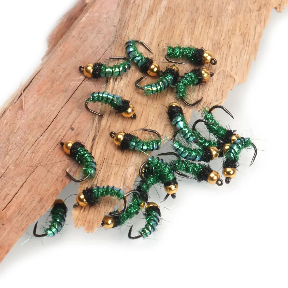 Bimoo-Cabeza de cuentas de latón para trucha, Señuelos de Pesca, blandos, ninfa checa, Caddis, Pupa, mosca húmeda, 6 piezas, #14 - imagen 5