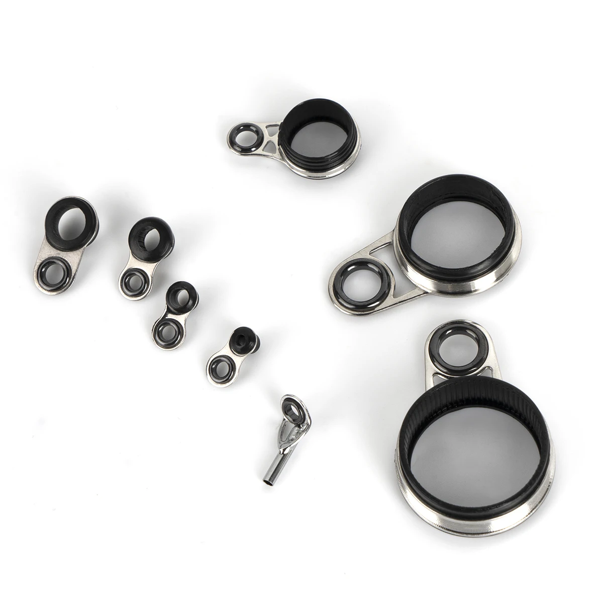 Anillos guía de caña de pescar, juego de guía de ojo de caña de pescar de acero inoxidable de cerámica, Kit de reparación de punta de caña de pescar de fundición