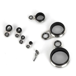Anillos guía de caña de pescar, juego de guía de ojo de caña de pescar de acero inoxidable de cerámica, Kit de reparación de punta de caña de pescar de fundición