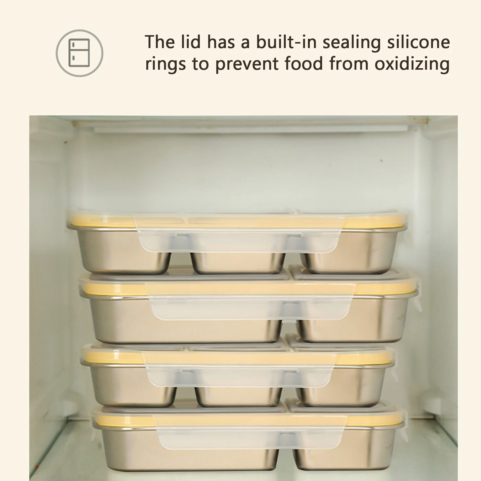 Fiambrera de acero inoxidable para acampar al aire libre, contenedor de almuerzo a prueba de fugas, caja de almuerzo con Control de porciones - imagen 5