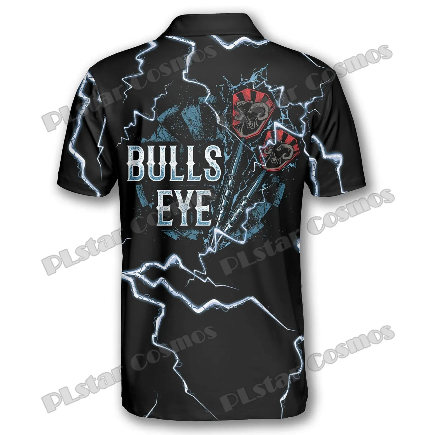 Bullseye Thunder Skull Camiseta polo casual premium 3D impresa - imagen 4
