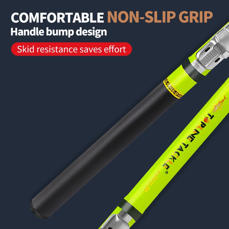 Caña de pescar telescópica verde y blanca de 3,0 M, alimentador de carpa con mosca giratoria de roca, Mini caña de pescar con mosca ultraligera de viaje de fibra de carbono - imagen 3