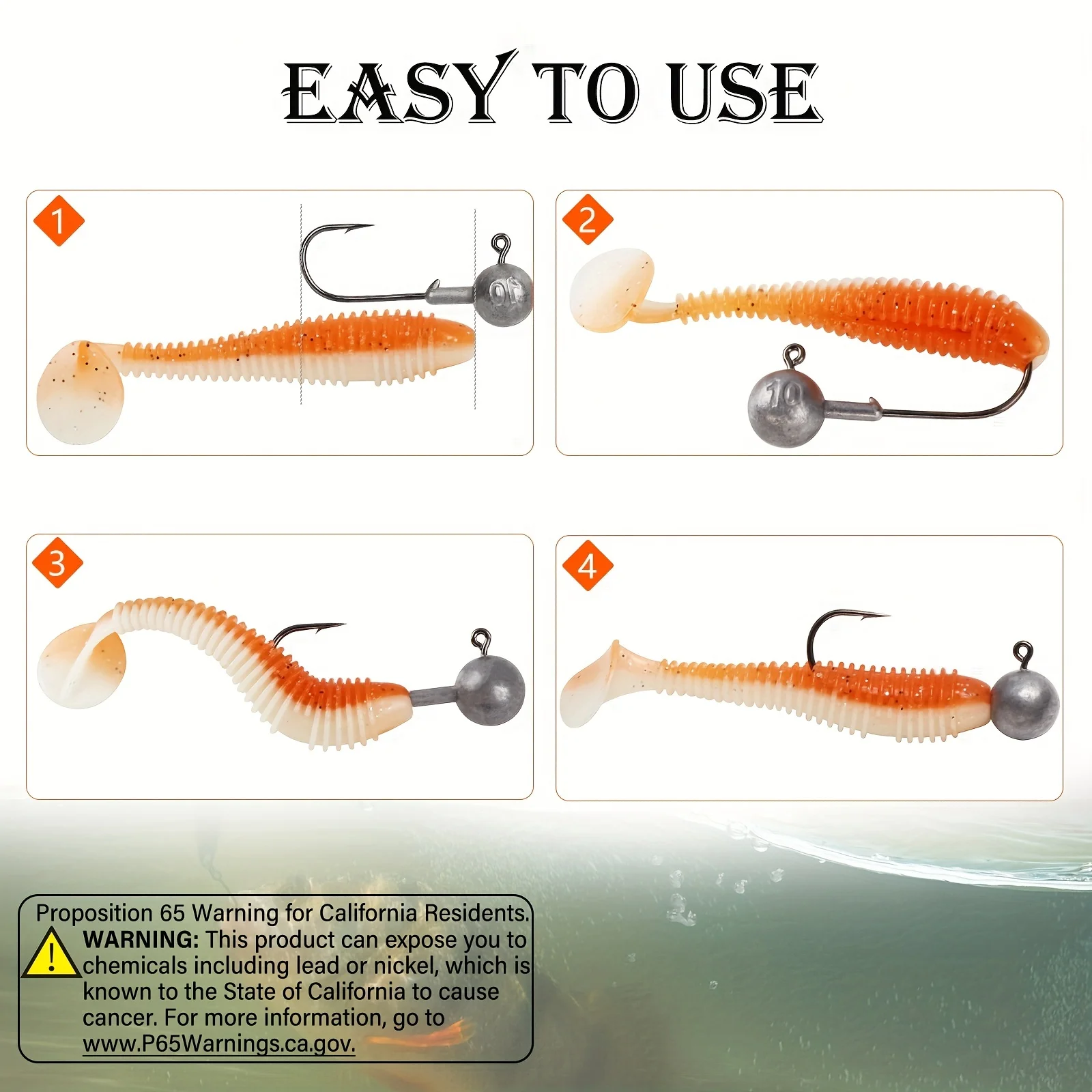 Anzuelo de pesca con cabeza de anzuelo grande, 50-20 unidades/caja, todos los tamaños, 1-20g, bolas redondas, anzuelos sin malezas, vástago largo para cebo de gusano suave - imagen 5