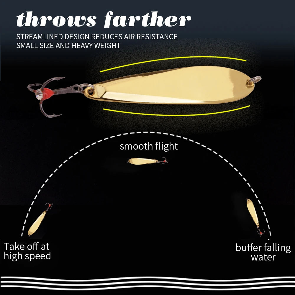 FTK-señuelo para pesca en hielo, plantillas verticales, dorado, plateado, 73mm, 12g, cuchara de Metal con anzuelo triple para pesca de perca y Lucio - imagen 5