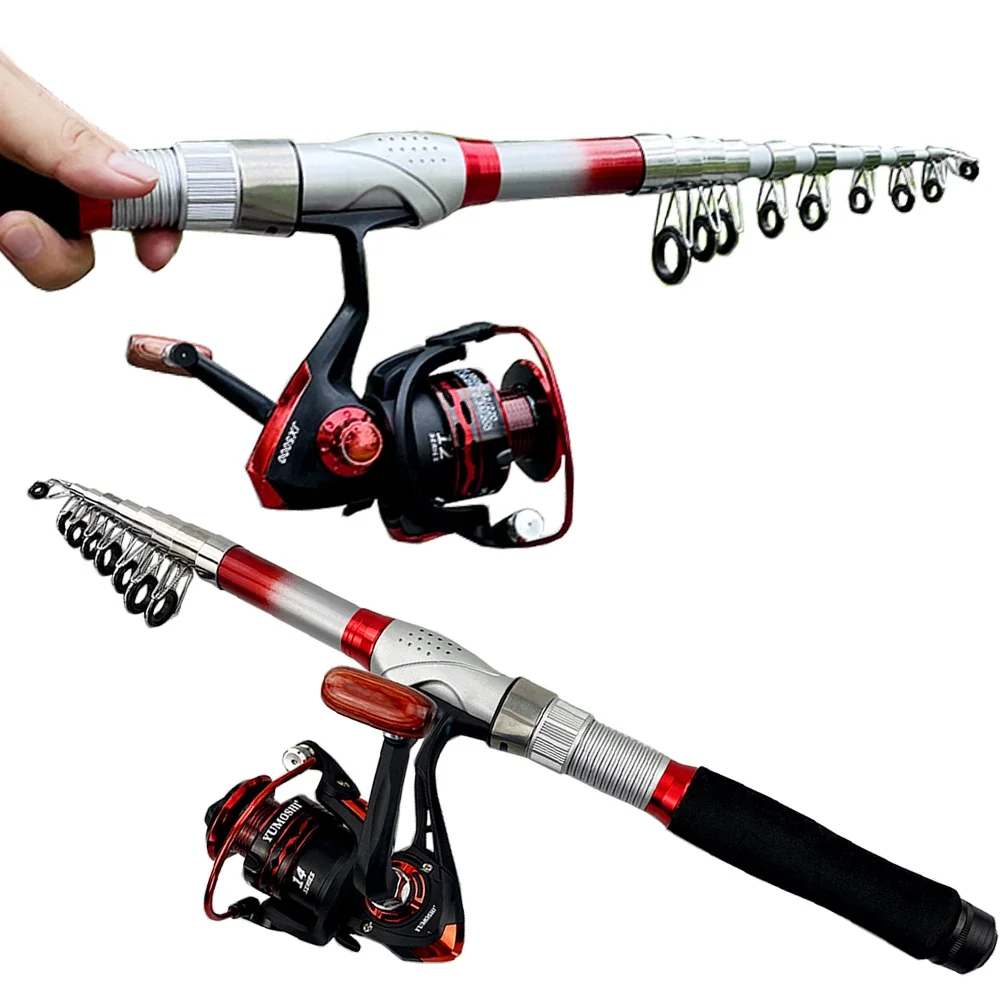 Experimente la emoción de la pesca con este combo compacto y versátil de caña de pesca y carrete