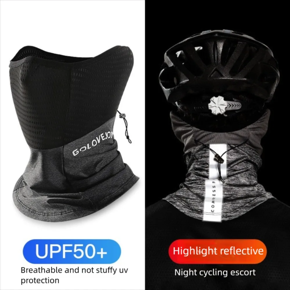 Máscara de protección solar fresca, máscara de ciclismo transpirable de seda helada, bufanda facial de secado rápido absorbente para el sudor - imagen 3