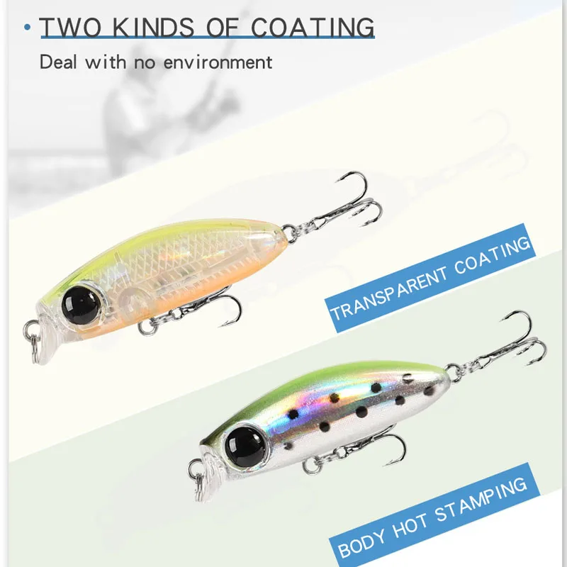 Mini cebo biónico giratorio Minnow, cebo duro, Swinger de pesca, 35mm, 2,5G, trucha, perca, cebo falso, aparejos de pesca de invierno, nuevo - imagen 5