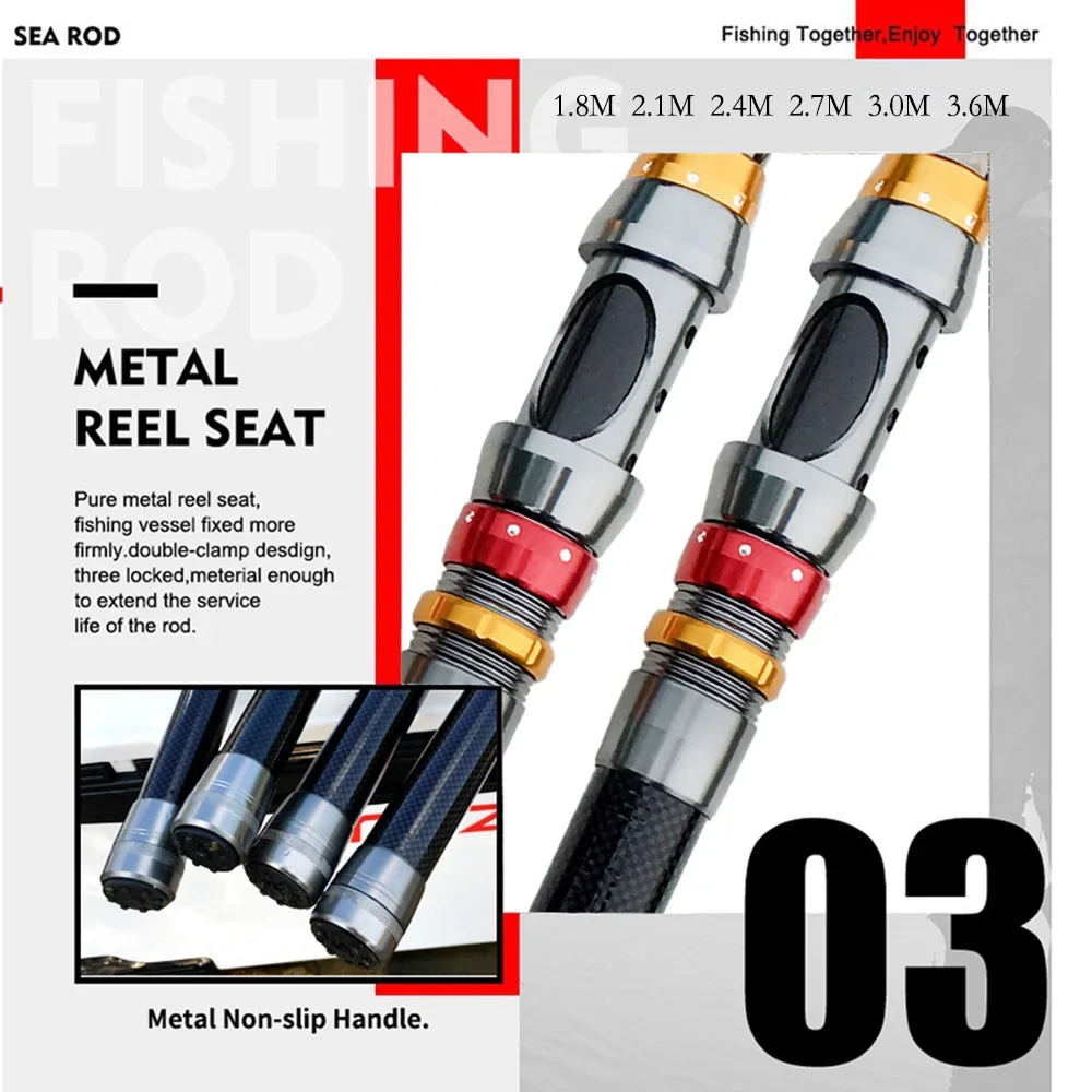 Experimente la mejor caña de pescar con asiento de carrete de metal duradero y mango no deslizante para un agarre seguro y cómodo