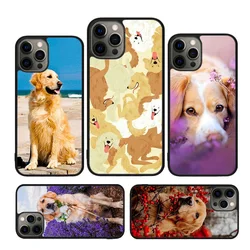 Funda de teléfono con perro Golden Retriever de dibujos animados para iPhone 17 Air 16 15 14 12 13 PLUS 11 PRO MAX contraportada Fundas Shell