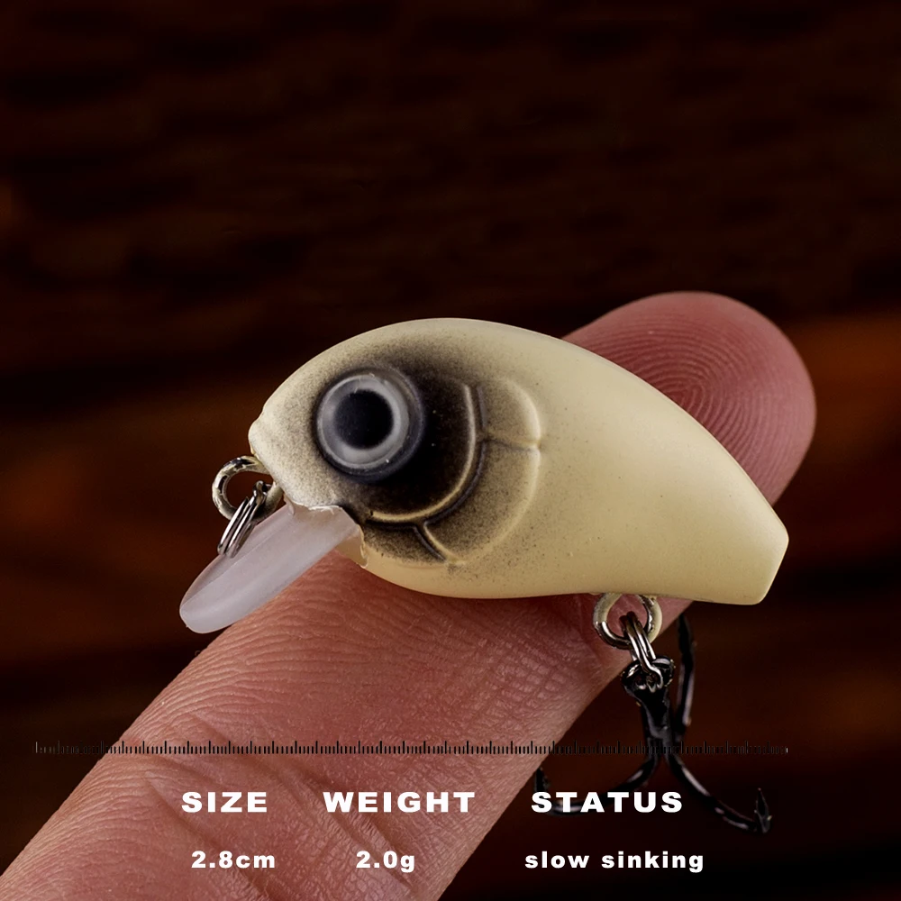 CCLTBA-señuelo de pesca Artificial de hundimiento lento, Mini Crankbait de alta calidad, Wobbler duro para aparejos de pesca de lubina, 5 unids/lote por caja - imagen 2