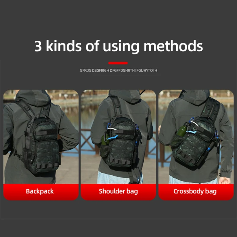 Mochila de pesca táctica, caja grande para peces, accesorios, almacenamiento de caña, bolso de hombro, bolsa multifuncional para acampar y escalar al aire libre - imagen 3