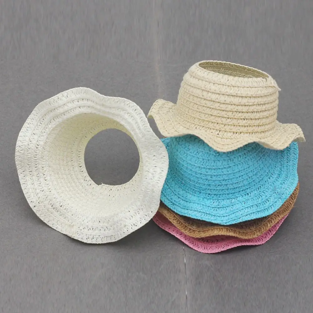 Moda para 17CM para sombrero tejido reemplazo sombrero de pescador DIY hecho a mano sombrero de paja muñeca - imagen 4