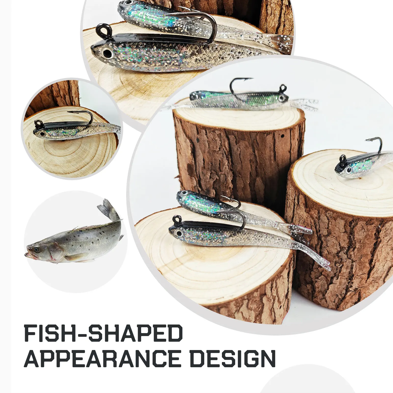 Free Fisher señuelo suave con anzuelo jighead y cola de horquilla - imagen 2