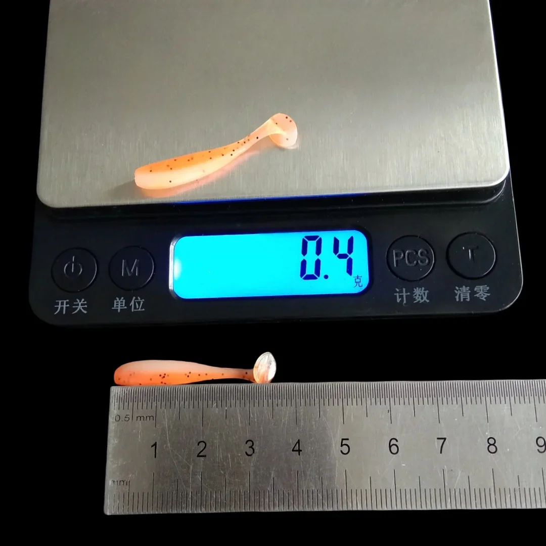 400 Uds 35mm Ajing señuelo de Pesca en roca suave cola en T Swimbait Wobblers Drop Shot Mini Shad océano lubina Pesca en roca - imagen 2