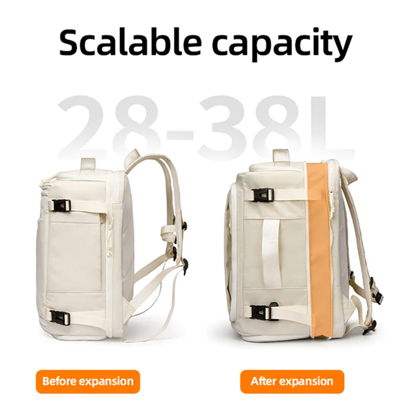 Mochila de escalada para mujer, viaje, fin de semana, senderismo, mochila para ordenador portátil con zapatos, mochila de equipaje ligera, mochila escolar grande - imagen 3