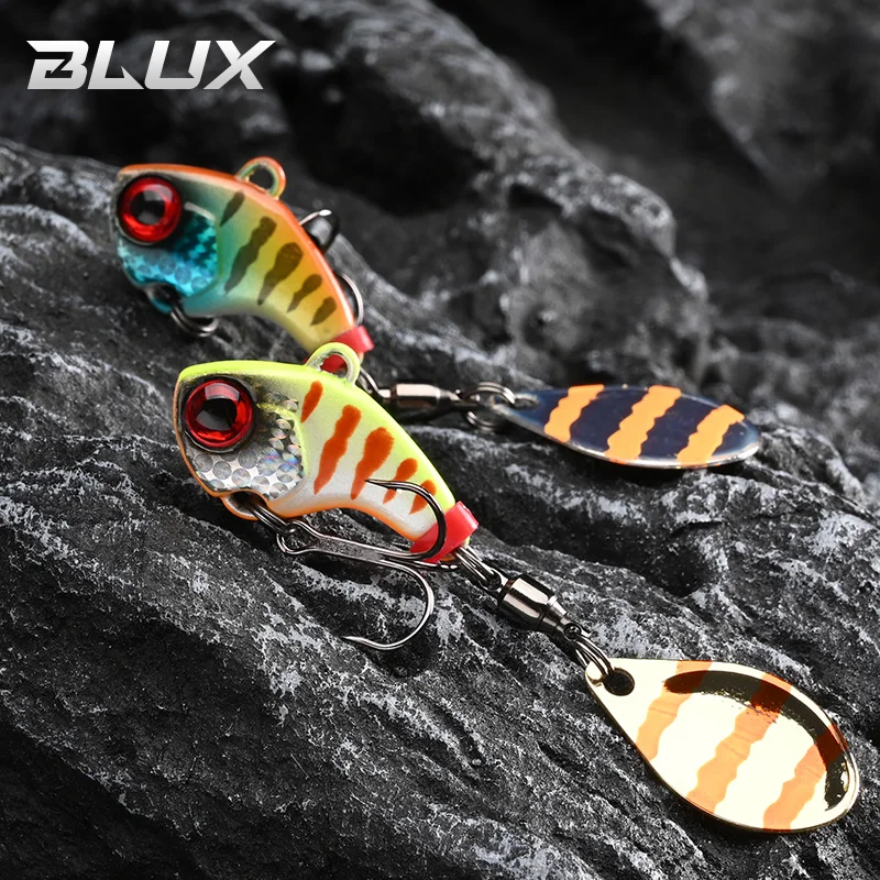 BLUX-señuelo de pesca de lubina de agua dulce CYCLONE Tail Spinner 1/4oz 3/8oz Shad Metal Vib Casting Shore Jig Bait Copper Blade Spoon - imagen 2