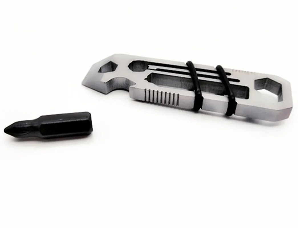 Llave de acero inoxidable multifuncional para exteriores, Kit de herramientas manuales para acampar, combinación de llaves EDC, 6 ángulos interiores, 1 unidad - imagen 2