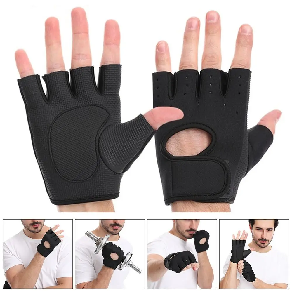 Guantes de Fitness de Palma de silicona, guantes de levantamiento de pesas antideslizantes transpirables, mitones de gimnasio para Fitness con espalda hueca para mujeres y hombres