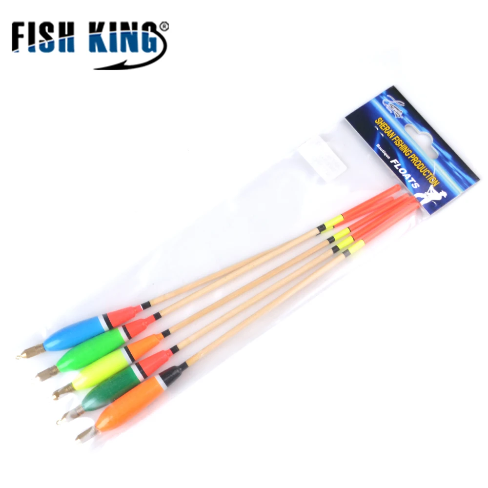 FISH KING-flotador de abeto Barguzinsky de colores mezclados, aparejos de Pesca Vertical, 3 + 2g, 4 + 2g, 5 + 2g, 6 + 2g, 5 unidades por lote - imagen 3