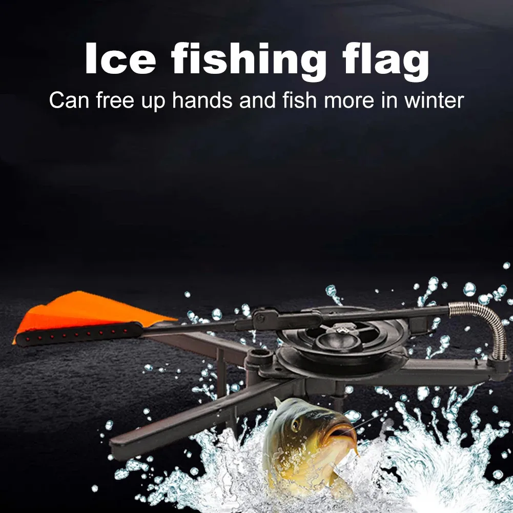 Banderas de caña de pescar en hielo para invierno, equipo de pesca en Río, Tip Up, poste de pesca en hielo, sistema de frenado conveniente, accesorio de pesca en hielo - imagen 5