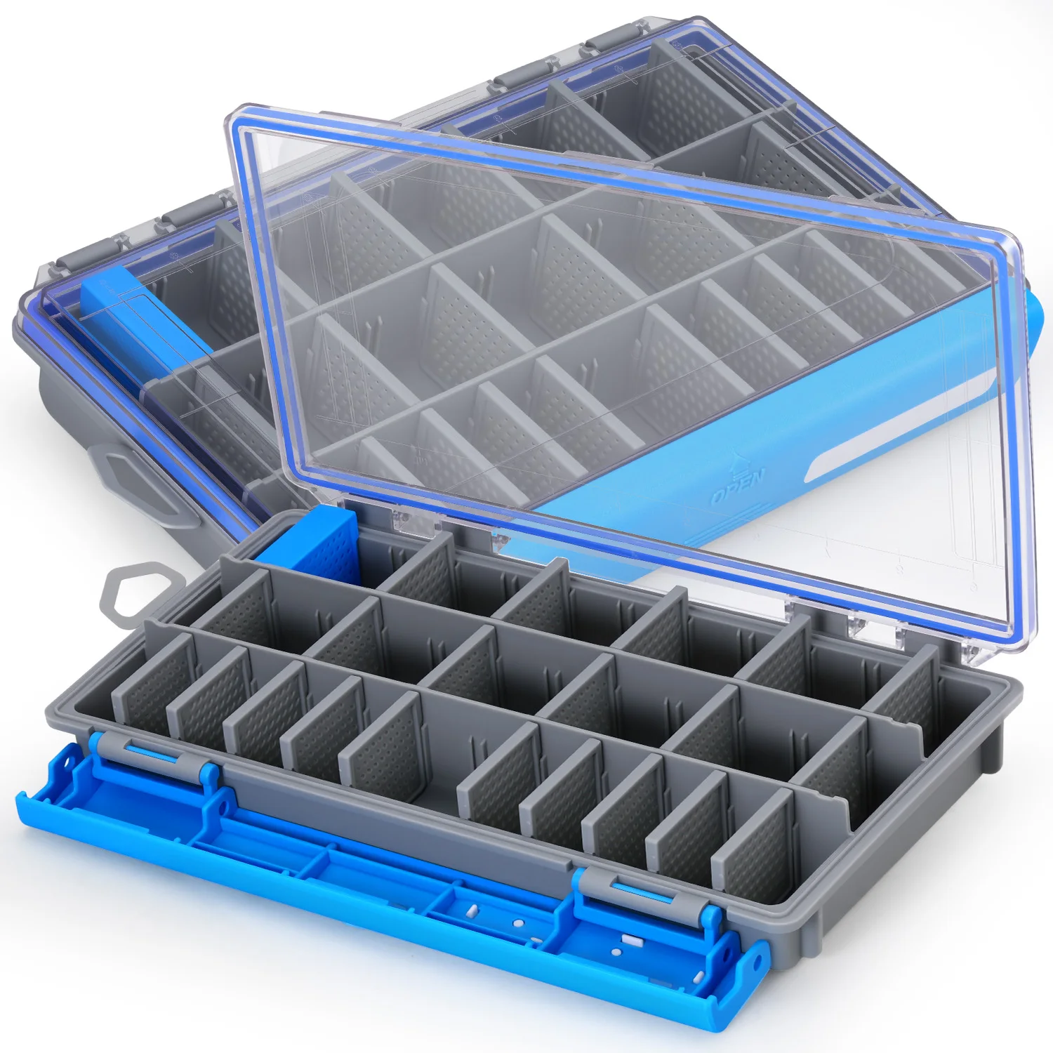 Caja de pesca Sougayilang naranja con divisores ajustables