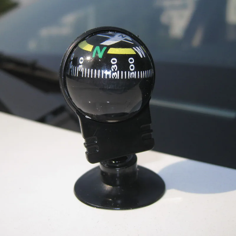 Bola de navegación impermeable para coche, brújula con ventosa, accesorios para exteriores, rotación de 360 grados, 1 pieza