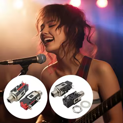 Bloqueo de rosca 6,35mm toma de auriculares Audio para teléfono conector hembra Mono/estéreo adaptador de montaje en Panel de 6,35 1/4 pulgadas