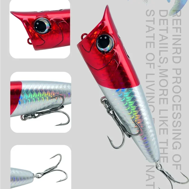 GREENSPIDER 1 Uds. Señuelos de pesca Popper de superficie 90mm 15g cebo Artificial Topwater Señuelos de pesca para aparejos de lubina - imagen 3