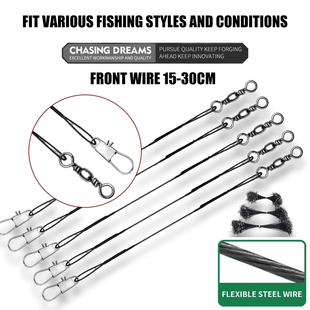 Línea de pesca de acero antimordida, fuerza de tracción súper fuerte de 15-30cm, accesorios de pesca, herramientas de pesca líderes de acero, productos de pesca - imagen 2