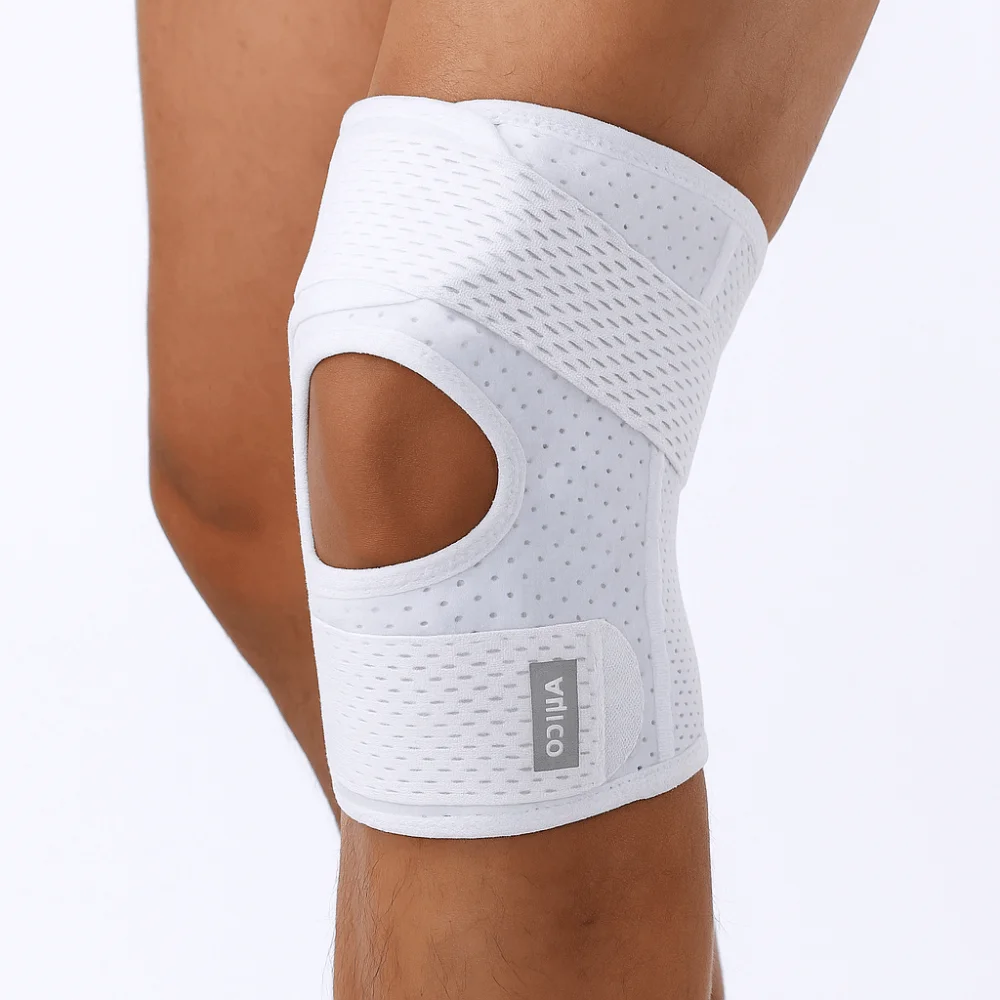 Rodillera deportiva elástica presurizada, diseño fino, Protector de articulaciones transpirable, correa ajustable, equipo de Fitness antideslizante para deportes al aire libre - imagen 3