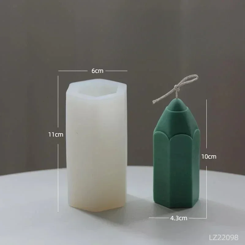 Molde de vela de silicona con forma de lápiz 3D, vela cilíndrica DIY para aromaterapia, jabón, resina de yeso, productos para hacer velas manuales - imagen 5
