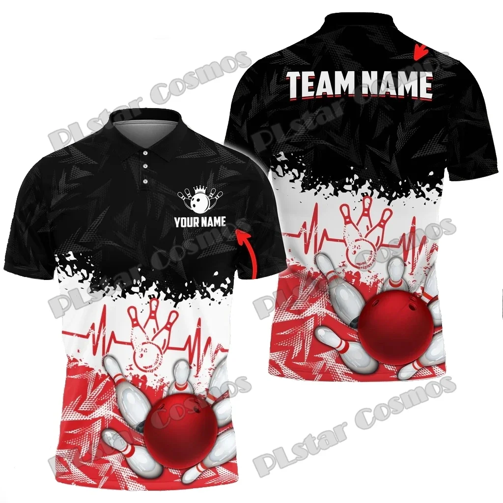 Camisas polo para hombre con estampado 3D de nombre personalizado Multicolor de bolos ahumados y pines, Polo Premium Unisex informal de verano PLP71 - imagen 5