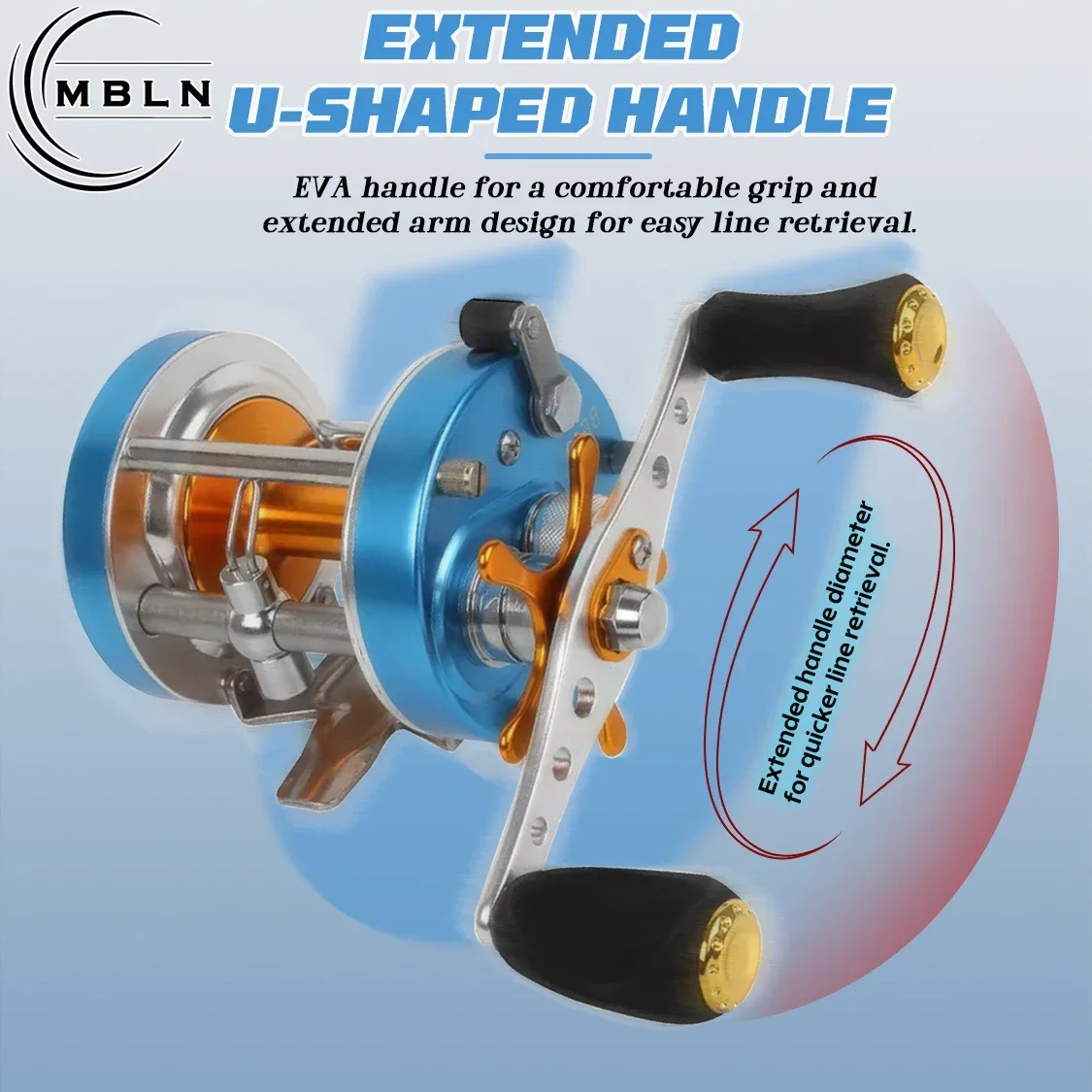 Tambor de fundición totalmente metálico, fuerza de frenado de 13 kg, rodamientos de acero inoxidable 6 + 1, copa de alambre de metal resistente a la corrosión mecanizada CNC - imagen 3