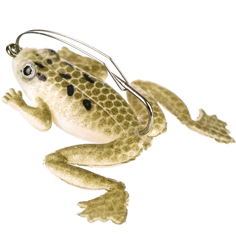 Señuelo de rana de pesca sin viento, cebo giratorio colgante libre, anzuelo único, cebo suave con gancho, 7cm, 5g, lote de 5 piezas en oferta - imagen 4
