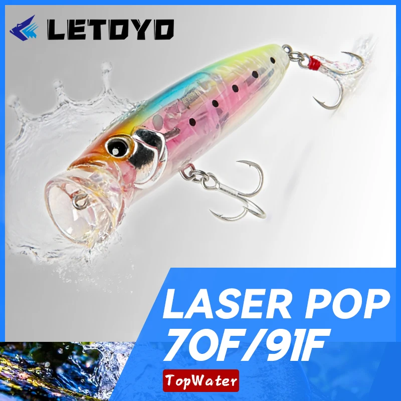 LETOYO Laser Pop señuelo flotante de superficie para lubina - imagen 2