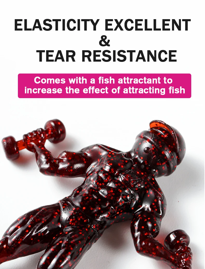 ZUKIBO-señuelo de cebo suave humano realista, 8 Uds., 6,5 cm, 4g, Wobblers artificiales, aletas flotantes de agua, acción de natación con olor a camarón - imagen 4