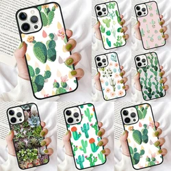Funda de teléfono con acuarela de Cactus para iPhone 17 Air 16 Coque 15 14 12 13 PLUS 11 PRO MAX, carcasa trasera