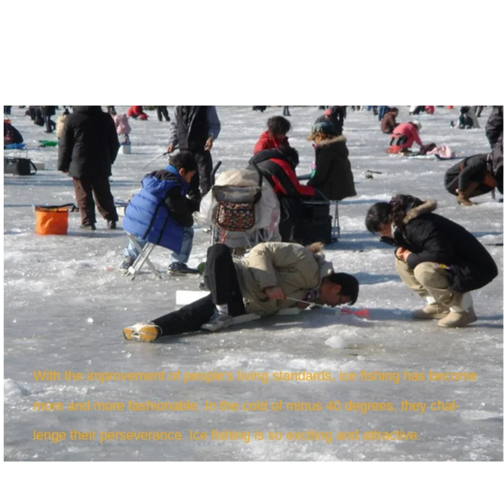 Cañas de pescar en hielo de 2 SECIONES de alta calidad, caña de pescar en hielo retráctil para invierno, portátil, 0,5 m, 0,6 m, caña de pescar en hielo para invierno - imagen 3