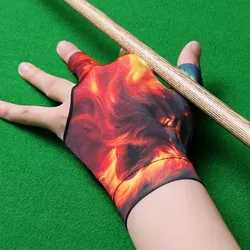 Nueva guante de billar de mano izquierda, guantes de entrenamiento de billar transpirables antideslizantes, guantes elásticos de tres dedos, accesorios de Fitness