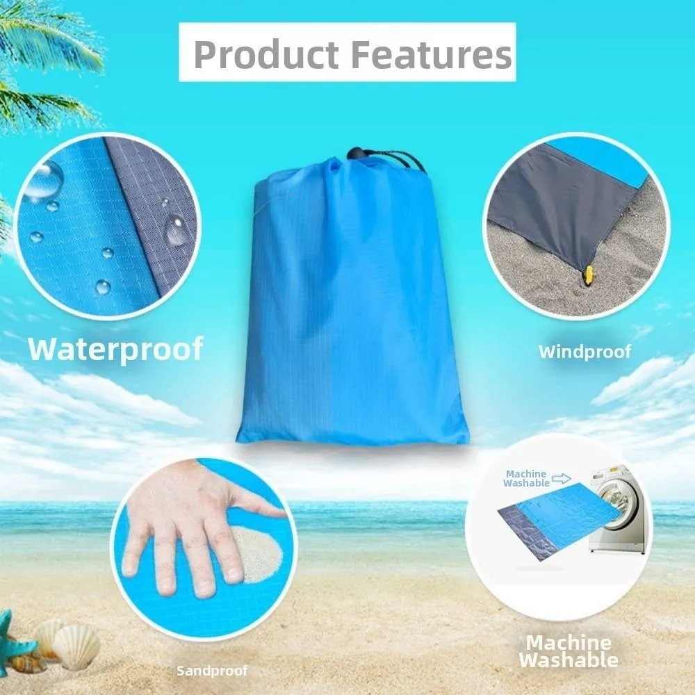 Impresiones de tienda de campaña de alta calidad, lona para suelo con saco, 140x200cm, estera de Picnic, lona de poliéster para playa, Camping y senderismo - imagen 4