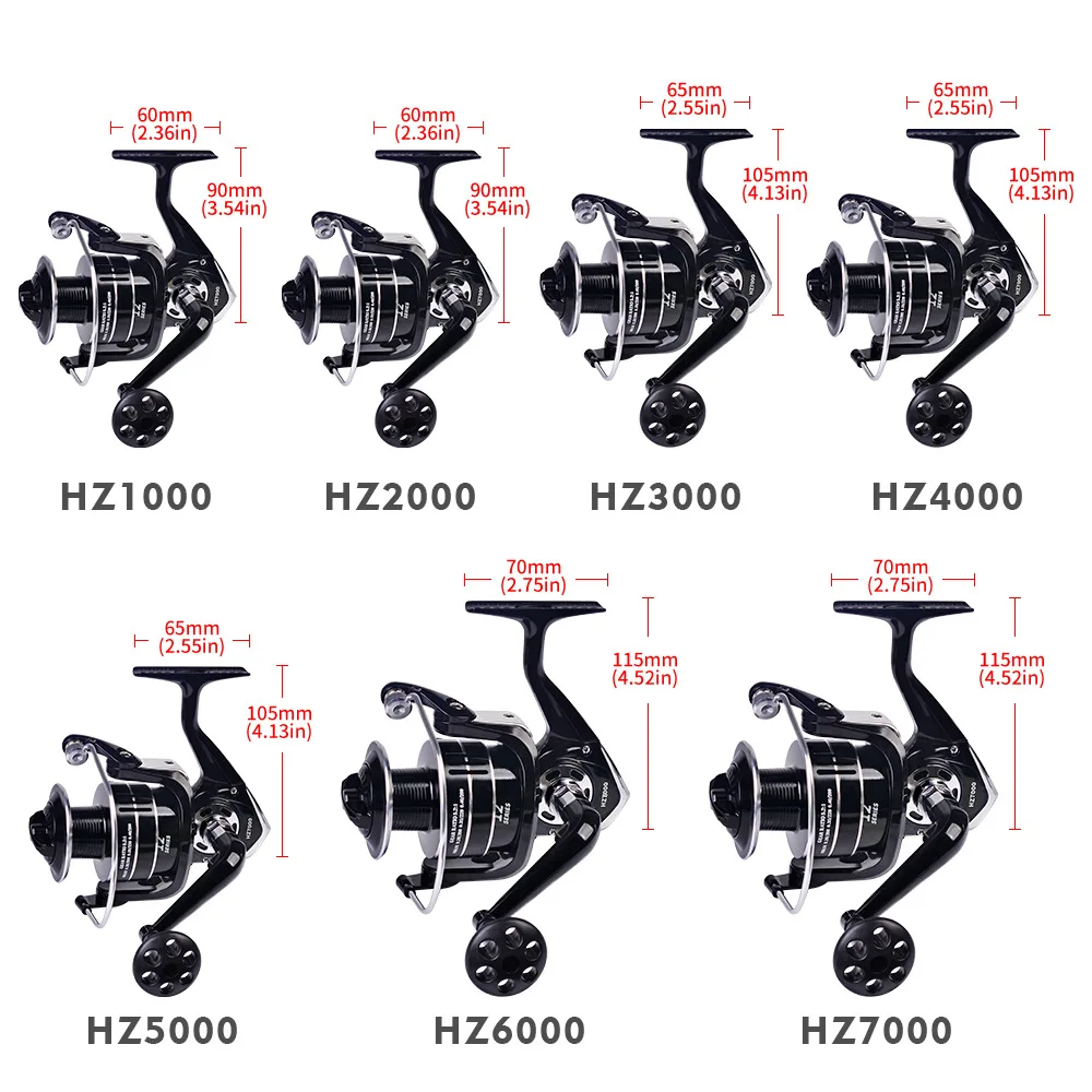 Carrete de pesca balancín semimetálico, HZ1000-7000, mano izquierda y derecha, intercambiable, Luya, rueda giratoria de larga distancia - imagen 3