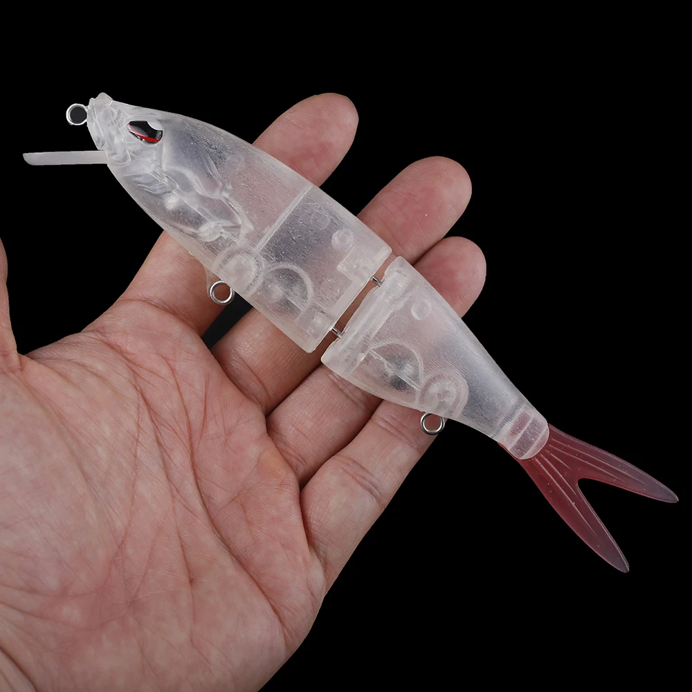 Chan'sHuang-Cebo en blanco sin pintar, 5 piezas, 170mm, 47g, cola suave, flotante, 2 segmentos, sonajeros articulados, Swimbait, Señuelos de Pesca DIY - imagen 4