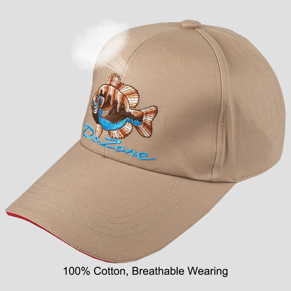 Gorro de pesca de algodón transpirable y ajustable con bordado