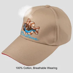 Gorro de pesca de algodón transpirable y ajustable con bordado