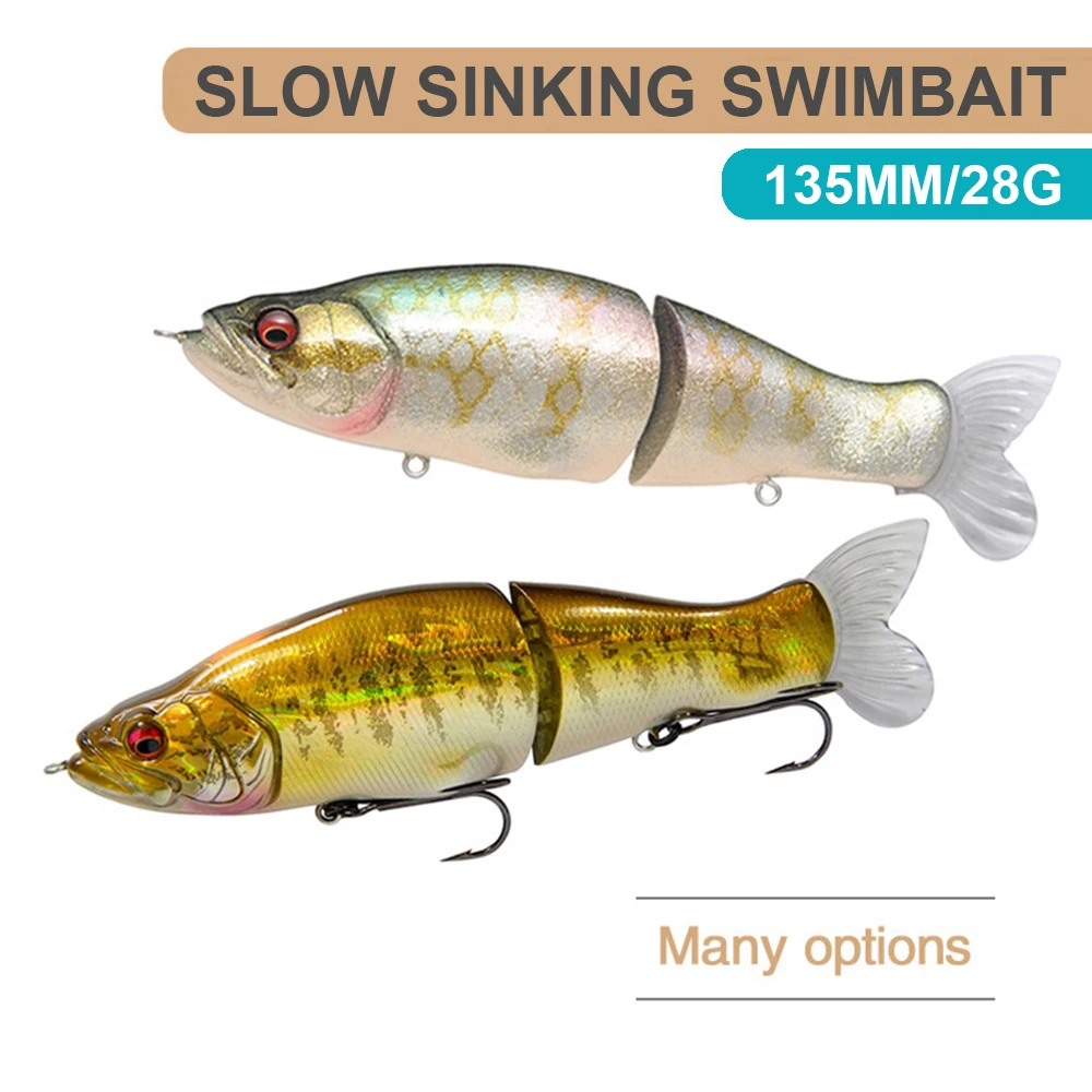 Señuelos de Pesca de hundimiento lento, Swimbait Wobbler, cebo duro Artificial, accesorios de pesca de lubina DJY100, 13,5 cm, 28g - imagen 2