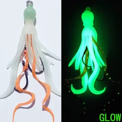 Kabura Tenya Snapper Jig con falda de silicona luminoso