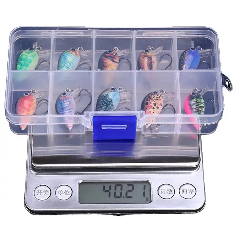 WEIHE 10 piezas mini kit minnow B #   3cm1.5g Mini cebo graso de roca pintado - imagen 5