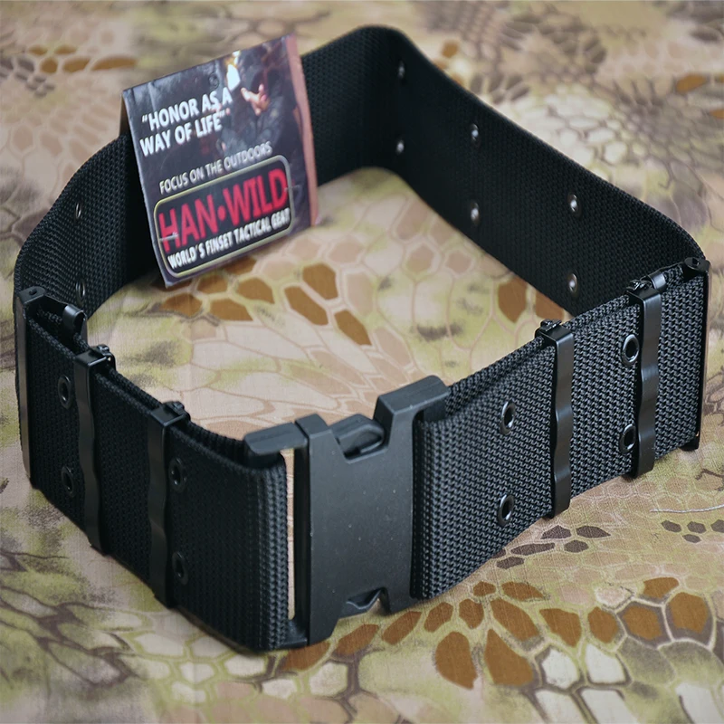 Cinturones de combate de estilo militar para hombre, cinturón táctico de liberación rápida, cintura de lona a la moda para caza al aire libre, militar opcional, 130cm - imagen 5